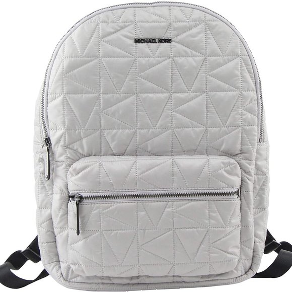 Michael Kors Winnie Large Nylon Backpack 35T0UW4B7C Aluminum Gray NWT $448 - Picture 3 of 12